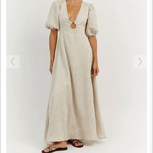 Dissh Petch Linen Ring Midi Dress-NWT